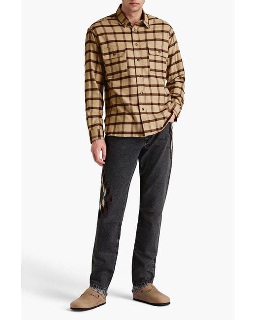Isabel Marant Natural Yarol Checked Cotton-Flannel Shirt for men
