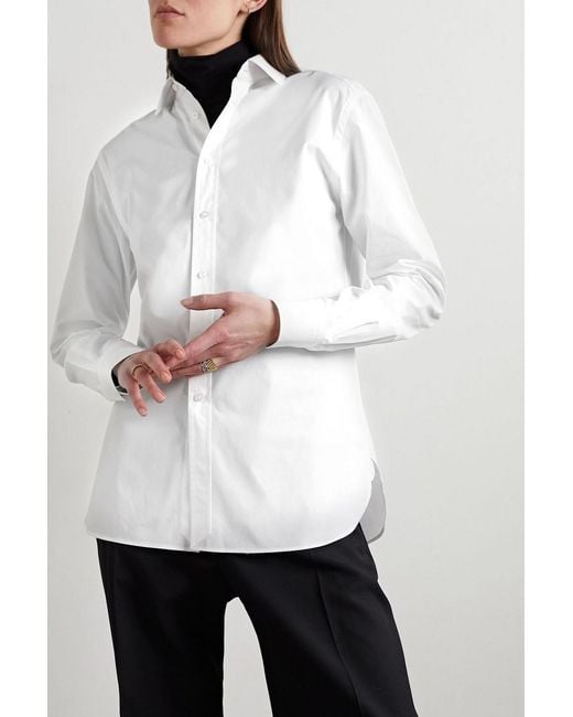 Ralph Lauren White Adrien Cotton-Poplin Shirt