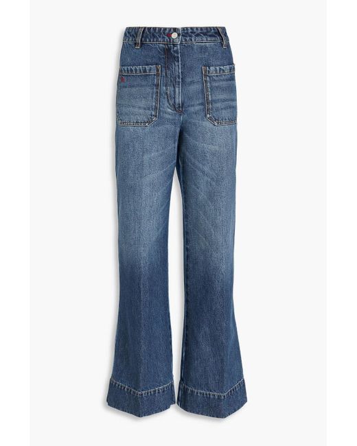 Victoria Beckham Blue High-rise Flared Jeans