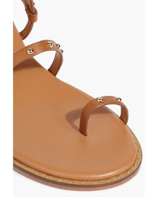 Maje White Studded Leather Sandals