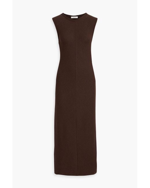 Rag & Bone Brown Echo Ribbed-knit Midi Dress