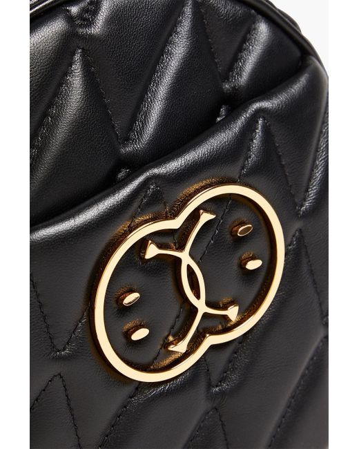 Moschino Black Quilted Leather Shoulder Bag