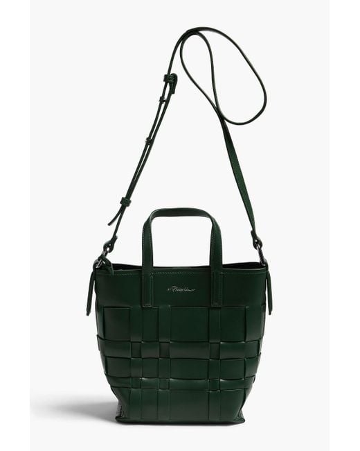 3.1 Phillip Lim Black Odita Woven Leather Bucket Bag