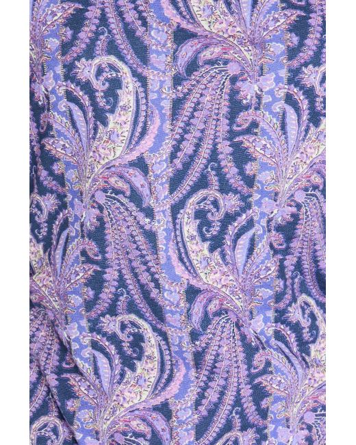 Isabel Marant Purple Minikleid "sibara" aus baumwoll-jersey mit paisley-print
