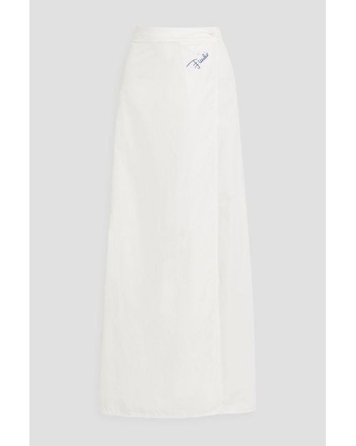 Emilio Pucci White Taffeta Maxi Wrap Skirt