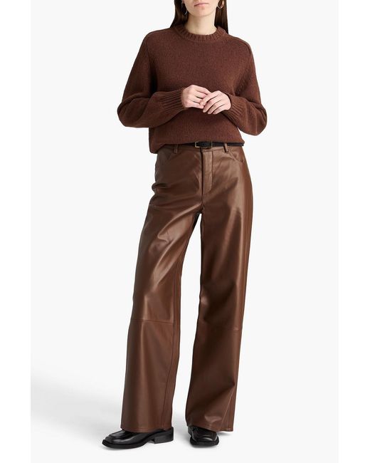 Loulou de Saison Brown Figari Leather Wide-Leg Pants