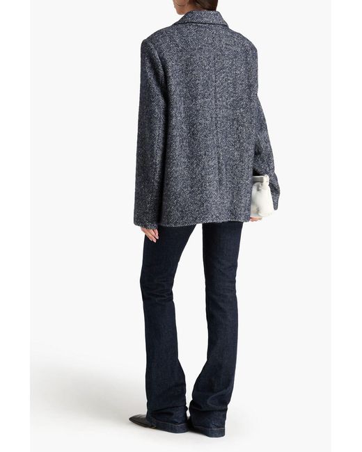 Christopher Esber Black Luminare Herringbone Tweed Blazer