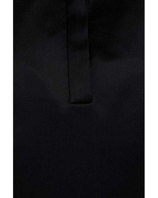 Thom Browne Black Poplin-paneled Silk-satin Mini Shirt Dress
