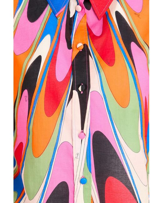 Emilio Pucci Red Printed Cotton Shirt