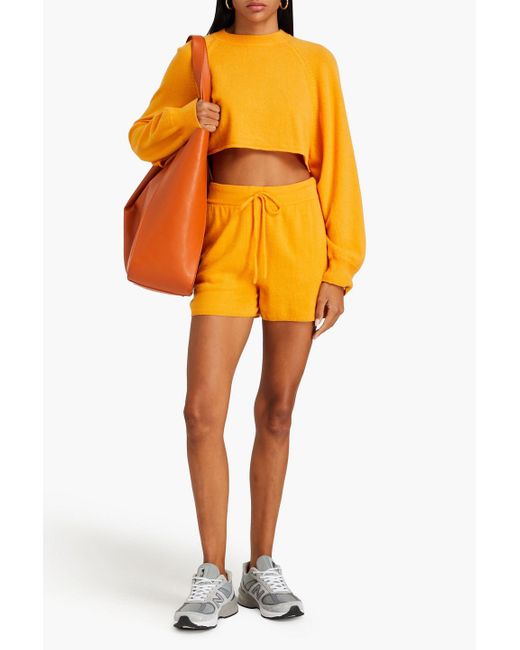 Loulou Studio Orange Toran Cashmere Shorts
