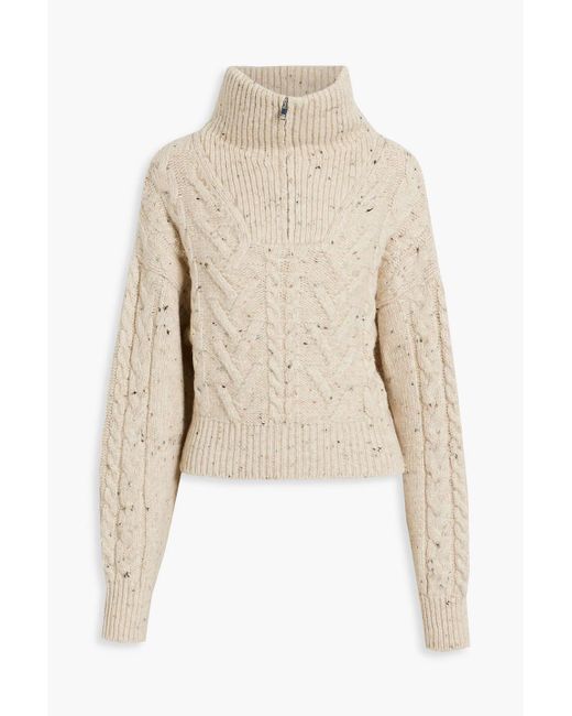 Ribbed-knit Half-zip Sweater 