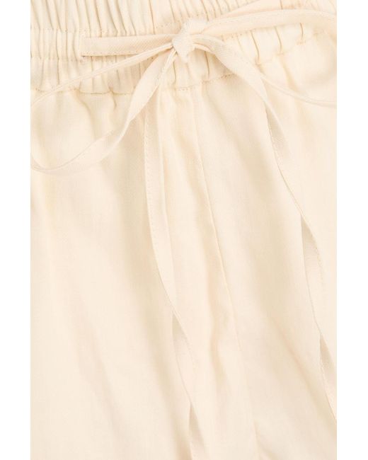 Sandro Natural Two-tone Linen-blend Twill Shorts