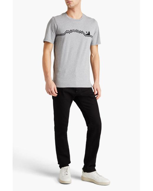 Canali Gray Printed Cotton-jersey T-shirt for men