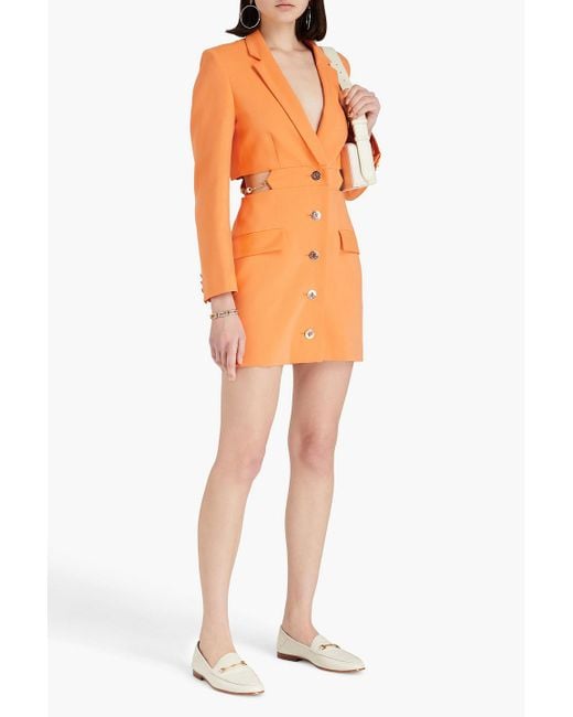 Maje Orange Minikleid aus einer baumwollmischung mit cut-outs
