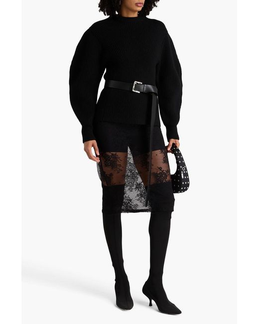 Jil Sander Black Ribbed Wool Sweater