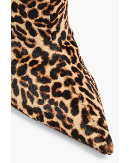 AMINA MUADDI Brown Fiona Leopard-print Calf Hair Knee Boots