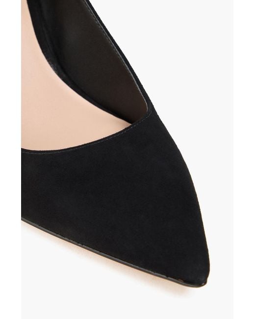 Stuart Weitzman Black Isla 75 Suede Pumps