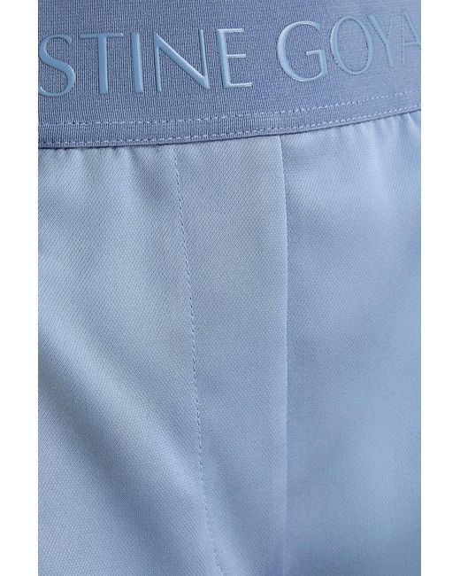 Stine Goya Blue Pleated Satin-twill Wide-leg Pants