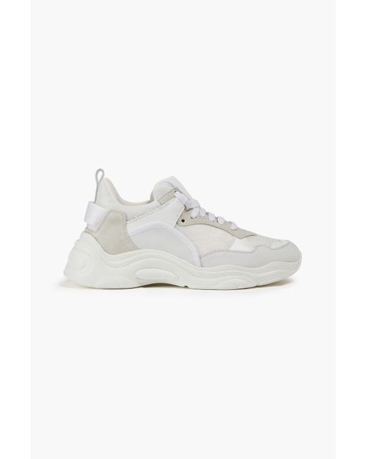 IRO White Curve Runner Mesh And Suede Sneakers