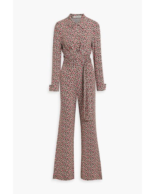 Diane von Furstenberg Women's Red Michele Printed Stretch-Jersey