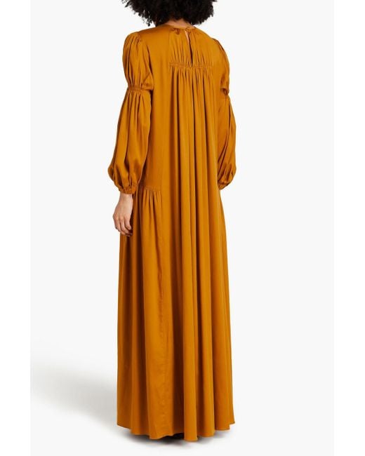 Mother Of Pearl Orange Pleated -blendtm Maxi Dress