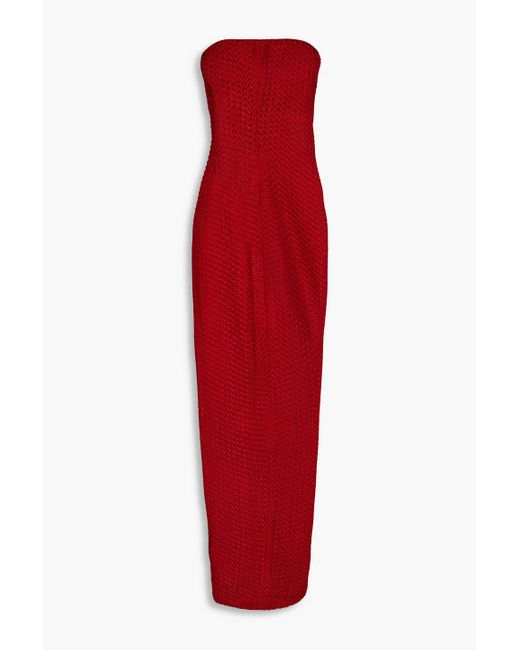 Missoni Red Strapless Crochet-knit Maxi Dress