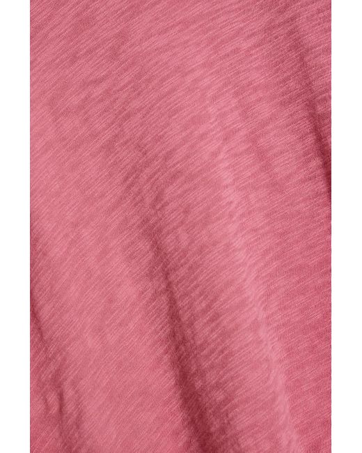 ATM Pink Distressed Slub Cotton-jersey Top