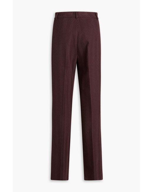 Missoni Purple Jacquard-knit Cotton-blend Wide-leg Pants