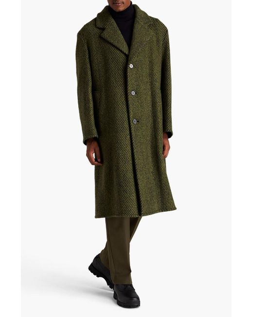 Jil Sander Green Wool-blend Bouclé Coat for men