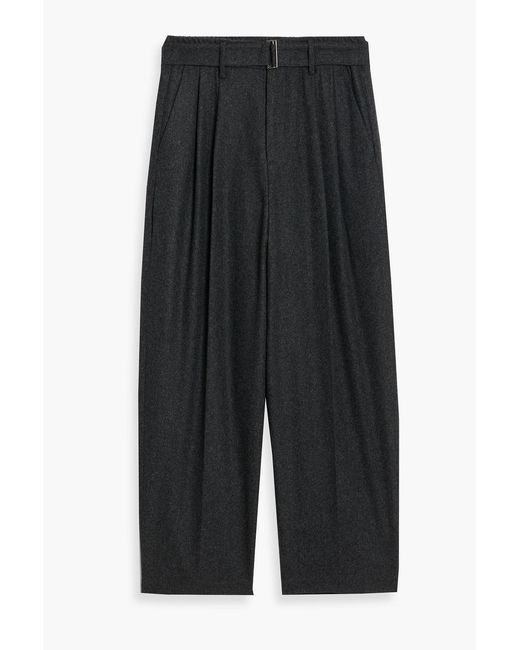 LE17SEPTEMBRE Black Belted Tapered Wool-Blend Felt Pants for men