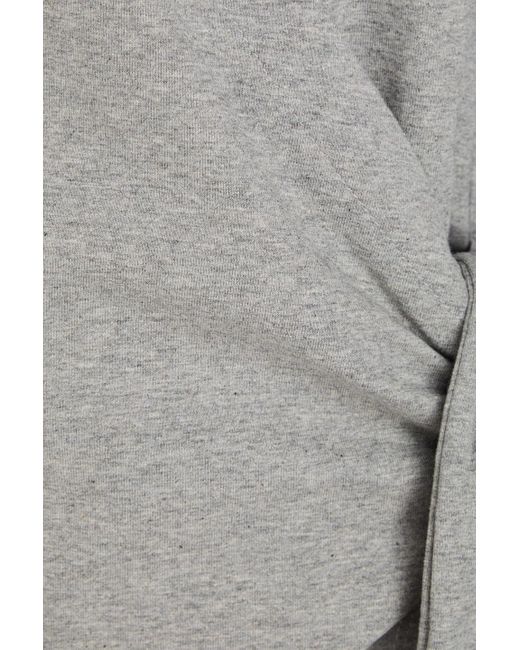 Jonathan Simkhai Gray Wrap-Effect Cotton-Blend Jersey Top
