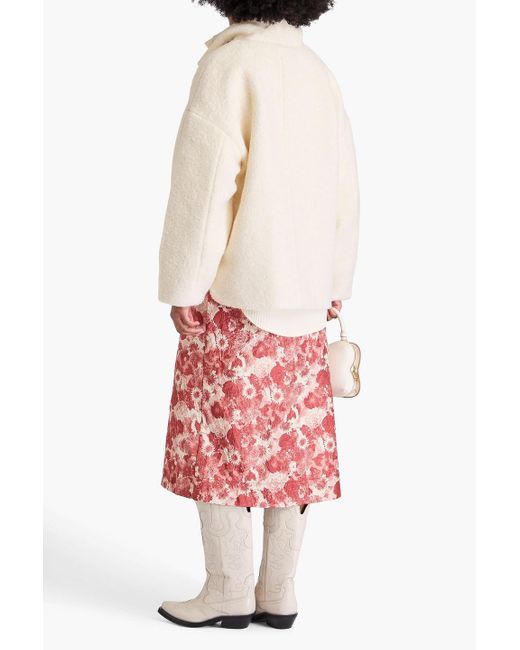 Ganni Wool-Blend Bouclé Jacket in Natural | Lyst Canada