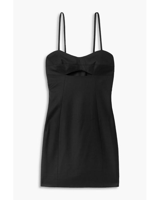 Anna Quan Black Kassia Cutout Wool Mini Dress
