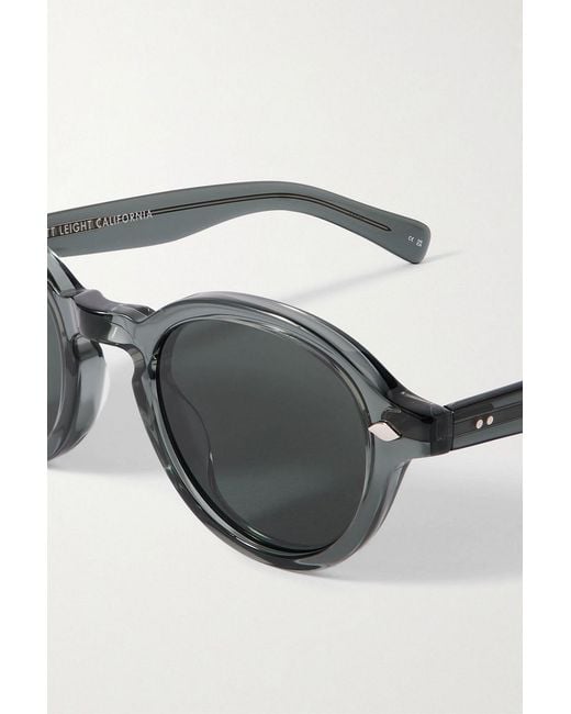 Garrett Leight Black Flipper Round-Frame Acetate Sunglasses for men