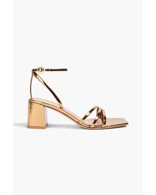 Gianvito Rossi Metallic Brielle Mirrored-Leather Sandals