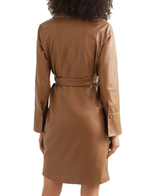 Nanushka Brown Ailsa Wrap Dress