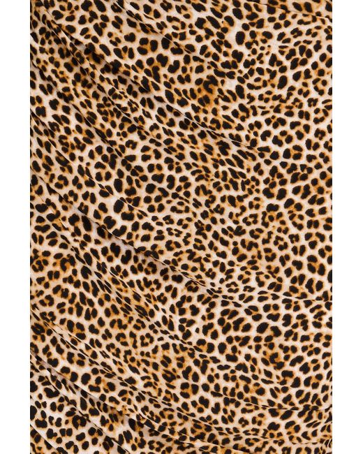 Norma Kamali Brown Diana Strapless Leopard-print Stretch-jersey Maxi Dress