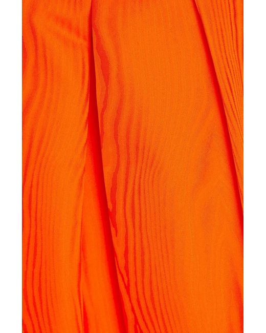 Rebecca Vallance Orange Carmelita Cutout Moire Midi Dress