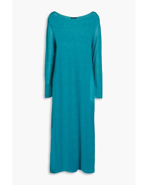 James Perse Blue Linen-blend Midi Dress