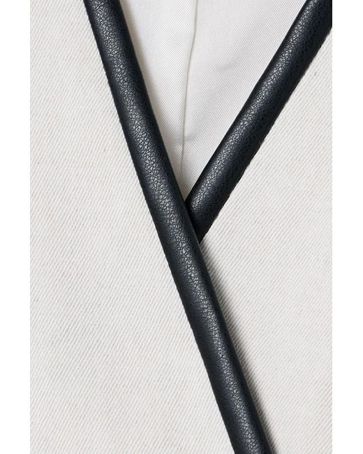 Proenza Schouler White Elliot Belted Cotton And Linen-Blend Twill Wrap Top