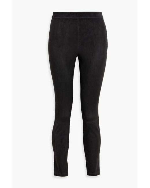 Theory Black Adbelle Suede Leggings