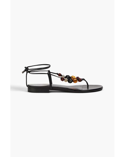 Magda Butrym Black Embellished Leather Sandals