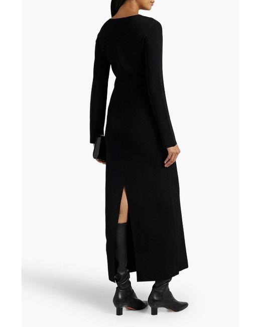 Altuzarra Black Lace-up Stretch-knit Maxi Dress