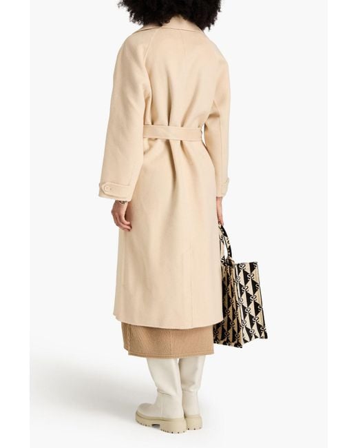 Sandro Natural Belted Wool-felt Coat