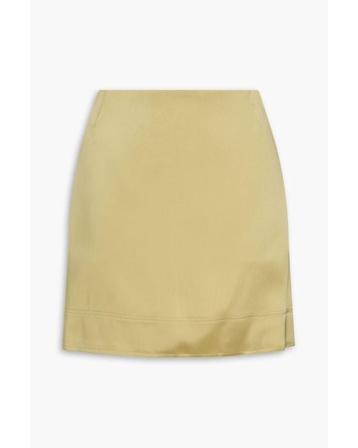 Totême  Yellow Satin-crepe Mini Skirt