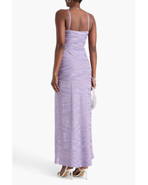 Missoni Purple Metallic Crochet-Knit Maxi Dress
