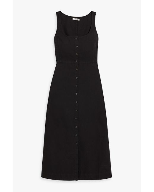 Alex Mill Black Piper Cotton And Lyocell-Blend Midi Dress