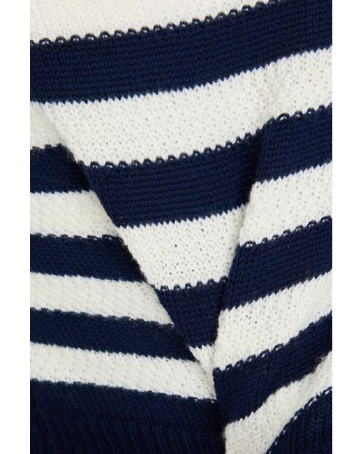 Claudie Pierlot Blue Striped Wool Turtleneck Sweater