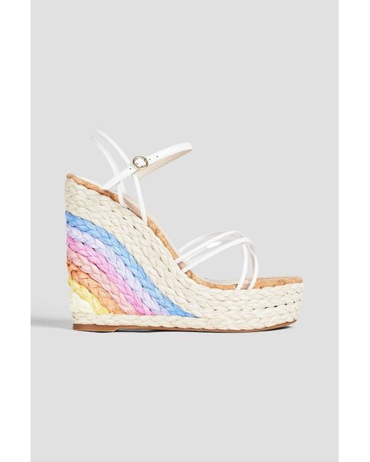 Sophia Webster Metallic Ines Faux Leather, Pvc And Faux Raffia Espadrille Wedge Sandals