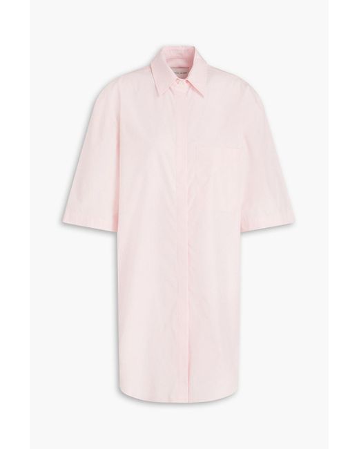 Loulou Studio Pink Evora Cotton Mini Shirt Dress